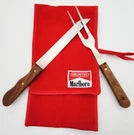 Vintage Marlboro Unlimited Bbq Grill Tools Barbecue Stainless Knife Fork & Case. Fixed Price $15.00.