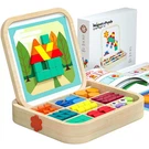 288 Pcs Wooden Magnetic Pattern Blocks Set Montessori Tangram Puzzle Wit. Fixed Price $70.67.