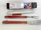 New Grande Chef 3 Pc Stainless Bbq Tool Set Solid Wood Handles. Fixed Price $16.19.