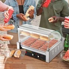 11 Rollers Hot Grill, 1650W Stainless Steel Cooker Holds 30 Dogs. Fixed Price $224.99.