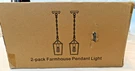 Farmhouse Pendant Light Black Lantern Kitchen Island 2-PACK D1826-01-BK Nib. Fixed Price $25.95.