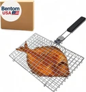 Square Bbq Fish Basket For Grilling, Portable 304 Stainless Steel. Fixed Price $25.43.