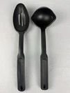 Retired Pampered Chef Black Nylon Slotted Spoon And Ladle Kitchen Tool Set. Fixed Price $17.50.