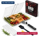 Shizzo Basket Set, Barbecue Bbq Grilling, Stainless Steel Folding Portable. Fixed Price $44.36.