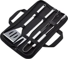 Amazon Basics 4-PIECE Stainless Steel Bbq Grilling Tool Set With Carry Bag, Rust. Fixed Price $25.99.