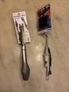 John Gibson Bbq Tongs & Grill Brush Bass Fishing Dad Gift New. Fixed Price $25.00.