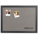Bulletin Board 36 X 48 Inch Wood Framed Cork Grey Fabric Gideal Large Canvas. Fixed Price $179.99.