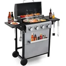 4-BURNER Propane Gas Grill, Stainless Steel, Porcelain Grates, Even Heat For Bbq. Fixed Price $179.99.