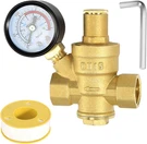 Water Pressure Regulator 1/2 Inch With Gauge, Made Of 100% High Hardness Brass,. Fixed Price $28.97.