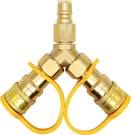 3/8 In Natural Gas Y Splitter For Weber Grill Pizza Oven Patio Heater Rv. Fixed Price $37.00.