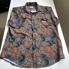 Psi International Traeger Certified Button-up With Cool Print Shrimp Chicken Bbq. Fixed Price $29.00.