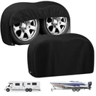 Rv Tire Covers, Dual Axle Wheel (2 Pack) Black Waterproof Anti-uv. Fixed Price $38.04.