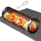 Outdoor Rolling Grill Basket Large Bbq Net Tube Round Mesh Cage Latching Lid. Fixed Price $12.95.
