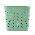 Mainstays 1.9BU Flex Rectangle Dot Hamper Basket, Set Of 4, Sage Green. Fixed Price $55.85.