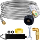 12FT Propane Regulator Hose With Gauge Stainless Braided, QCC1 Adapter. Fixed Price $45.95.