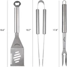 Jim Beam 3 Piece Stainless Steel Grilling Fork, Pair Of Tongs And 5-IN-1 Spatula. Fixed Price $24.95.