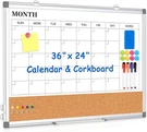 Walglass 36X24 Monthly Calendar Whiteboard Cork Combo Magnetic Dry #R031. Fixed Price $41.24.