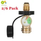 2/6 Pack With Gauge Pol Propane Tank Adapter To QCC1 For Camper Bbq Gas 100LB. Fixed Price $20.09.