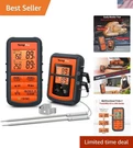 Stainless Steel Wireless Meat Thermometer - Dual Probes For Food & Ambient Temp. Fixed Price $91.99.