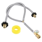 Lemfema Type Splitter Propane Tank Converter Adapter Hose With Gauge, Stainles. Fixed Price $45.48.