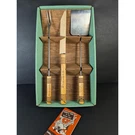 Mid Century Barbeque Set - Box Wood Handled Stainless Bbq Cooking Tools. Fixed Price $40.00.
