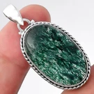 Natural Green Aventurine 925 Sterling Silver Pendant Jewelry P-1056. Fixed Price $21.99.