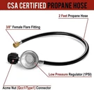 Patiogem Propane With Regulator, 2FT Lp Gas Hose, 1PSI. Fixed Price $27.91.