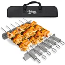 Metal Skewers For Kabobs Plus Racks - Bbq Grilling W/ Case. Fixed Price $22.95.