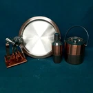 Godinger 9PC Hammered Copper Finish Stainless Steel Bar Tools + Tray Set. Fixed Price $19.99.