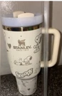 Stanley Snoopy Stainless Steel Tumbler Beige With Handle Lid Cool Serene Peanuts. Fixed Price $89.00.