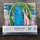 Nip Mainstays 30 Piece Barbeque Set Bbq Party Bpa Free Green White Blue. Fixed Price $12.95.