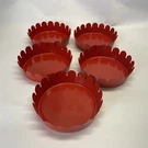 5 Ikea Sommar Red Metal Plant Saucer Plates - Decorative Indoor Outdoor Pot Tray. Fixed Price $12.37.