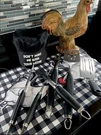 Brinkmann Stainless Steel Bbq Grill 5P. Tool Set Black With Chef Hat Exc. Fixed Price $25.00.