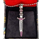 Hardy Rose Dog Tag Necklace Pink Crystal 24 Chain Stainless Steel New W/ Box. Fixed Price $45.50.
