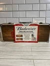 New Budweiser Grilling Suitcase Wooden Kit Carrying 4 Piece Bbq Set. Fixed Price $24.99.