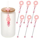 6 Pcs Beadable Tumbler Straw Charm Adapters Beaded Cup Blank Bar Silicone Pen.... Fixed Price $8.95.