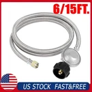 6/15FT Propane Hose W/regulator Stainless Braided, 3/8" Female X QCC1/TYPE1 Tank. Fixed Price $20.89.