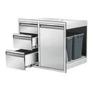 Outdoor Kitchen Combo Cabinet Steel Built-in Triple Drawers&trash Storage. Fixed Price $375.99.