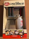 New Expert Grill Soft Grip 4 Piece Griddle Set 2 Spatulas Scraper/bottle. Fixed Price $9.99.