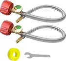 2 Pcs Rv Propane Hose With Gauge 18 Inch Stainless Steel Braided Silver. Fixed Price $42.64.