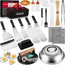 136 Pcs Griddle Accessories Kit - Spatulas, Press, Scraper, Bbq Tools. Fixed Price $44.99.