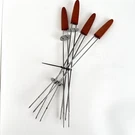 Mr. Bar-b-q Oval Wood Handle Double Pronged Skewers, Pcs 14 Outdoor Cooking. Fixed Price $15.00.