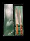 Vintage Maxam Japan Steel With Wood Handle Knife Set Of 2 Original Box. Fixed Price $6.75.