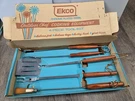 Vintage Ekco Barbecue 4 Pc Tool Set New Box Fork Brush Turner Wood Handles. Fixed Price $59.99.