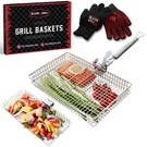 Grill Baskets Outdoor 2 Pack Detachable Handle Bbq Gloves Portable Camping. Fixed Price $55.64.