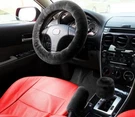 Zone Tech Plush Steering Wheel Handbrake Gear Shift Cover Blue Black Gray. Fixed Price $7.99.