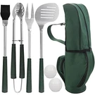 Poligo 7PCS Golf-club Style Bbq Tools Set Grilling Rubber Handle Green. Fixed Price $33.61.