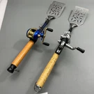 2 Gei Open Face Fishing Pole Bbq Spatula Stainless Steel Grill Tool Dad Gift. Fixed Price $35.50.