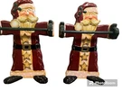 Christmas Santa Carved Wood Kitchen Towel Holder Set Of 2. Fixed Price $20.00.