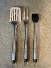 Char-broil 3 Pc Bbq Set Spatula Fork Basting Brush Stainless Grill. Fixed Price $14.99.